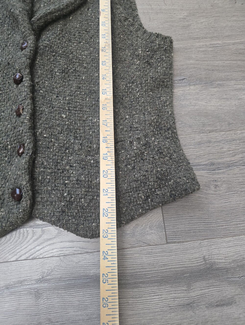 Lauren Ralph Lauren Sweater Vest Wool Cashmere Olive Green Flecked Large - Picture 6 of 9